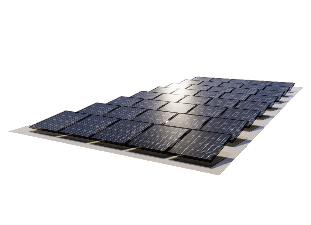 3D rendering av solcelleanlegg